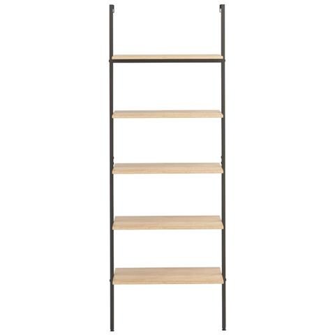 Lusso Casadino - Scaffale Pendente 5 Ripiani Marrone Chiaro E Nero 64x35x185 Cm - Foto 2