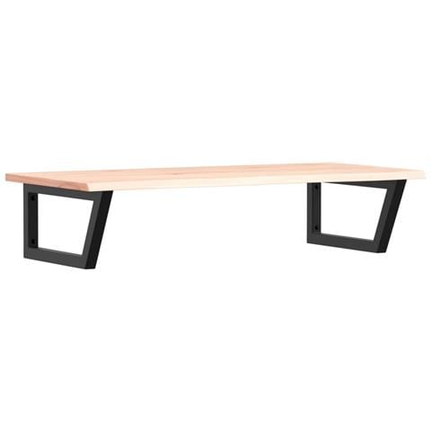 Ripiano A Parete Per Lavabo In Acciaio E Massello Di Rovere - Foto 1