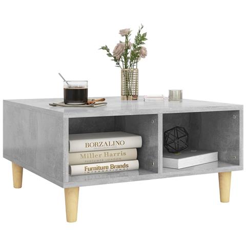 Tavolino Da Salotto Grigio Cemento 60x60x30cm Legno Multistrato - Foto 2