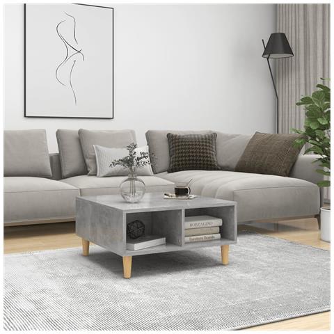Tavolino Da Salotto Grigio Cemento 60x60x30cm Legno Multistrato - Foto 6