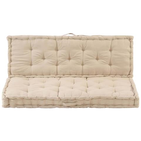 Lusso Casadino - Cuscini Per Pallet E Pavimento 2 Pz In Cotone Beige - Foto 1