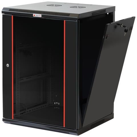 Armadio Rack 19" a muro 20 unità sezione unica prof. 600mm Nero - Foto 1