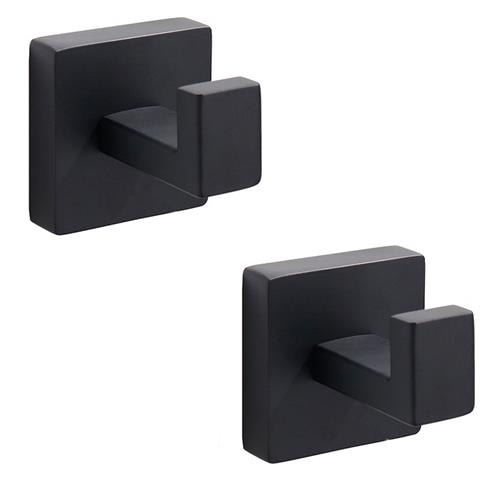 Ganci Da Parete Quadrati Resistenti (confezione Da 2) - Acciaio Inossidabile Nero - Foto 1