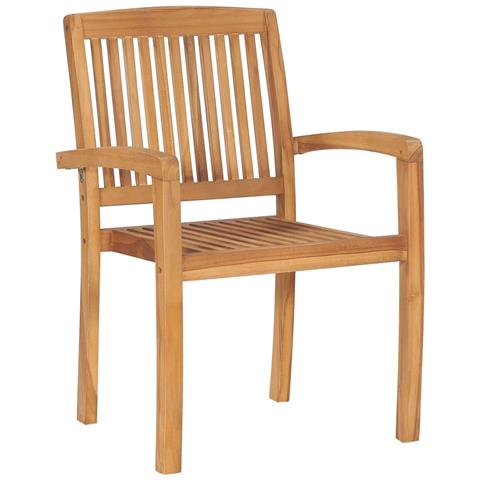 Sedie Da Giardino Impilabili 8 Pz In Legno Massello Di Teak - Foto 1