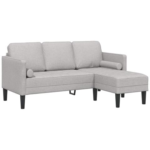 Divano angolare 3 posti  Grigio nuvola 160 cm Tessuto - Foto 1