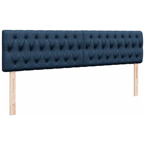 Struttura Letto Pouf con Materasso Blu 180x200cm in Tessuto - Foto 9