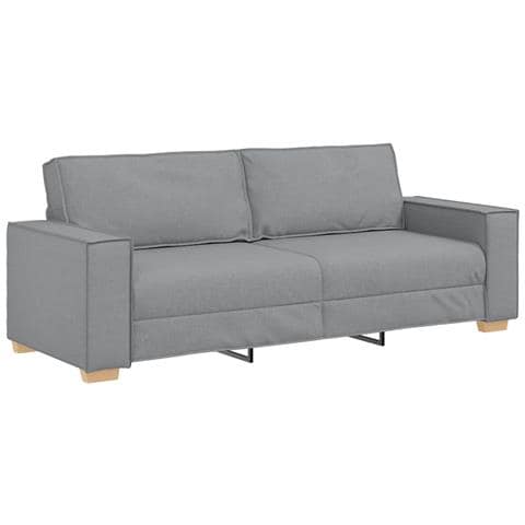 Divano a 3 posti Grigio Chiaro 180 cm Tessuto - Foto 1