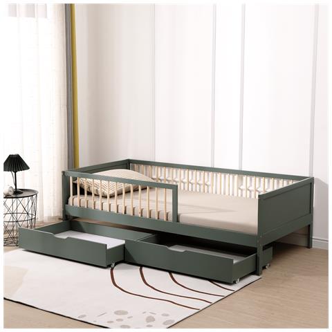 Letto Per Bambini 190x90cm Verde Con Cassetti Adam - Foto 2