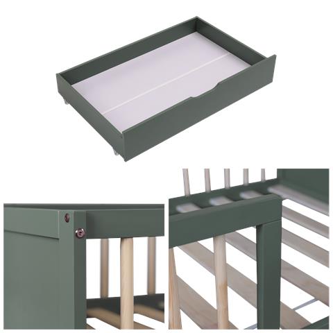 Letto Per Bambini 190x90cm Verde Con Cassetti Adam - Foto 12