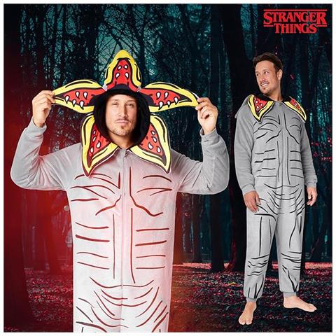 Kigurumi Uomo Costume Halloween Tuta Intera Stranger Things Grigio Xl - Foto 4
