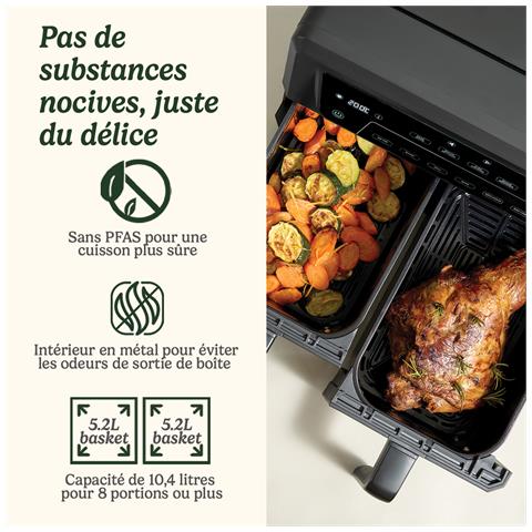 Friggitrice Ad Aria Nera Da 10,4 L E 2400 W - Afd10oble - Foto 2
