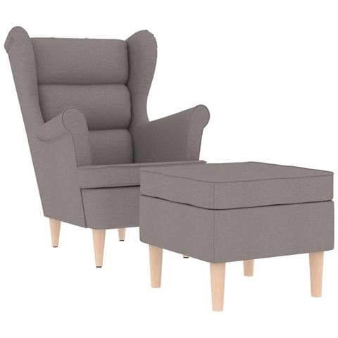 Poltrona con Poggiapiedi Grigio Talpa in Tessuto - Foto 1