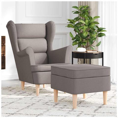 Poltrona con Poggiapiedi Grigio Talpa in Tessuto - Foto 2