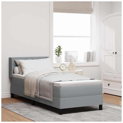 Letto box spring con materasso Grigio chiaro 80 x 200 cm - Foto 2