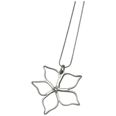 Collana Lunga In Ottone 80cm Irregular Bloom Argento 10µ - Foto 2