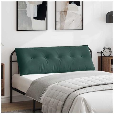 Cuscino per Schiena Verde Scuro 140 x 50 cm Tessuto in Cords - Foto 2