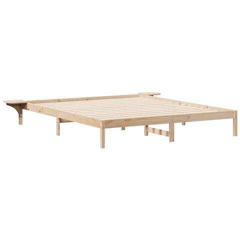 Letto con Tavolini Laterali Naturale 180 x 210 cm Pino massello - Foto 1