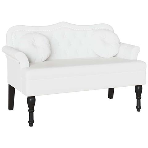 Panca Chesterfield Bianco 120,5 x 65 x 75 cm Pelle Sintetica - Foto 1