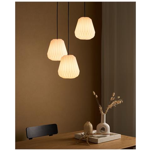 Lampadario A 3 Luci Honde Carta Bianco - Foto 1