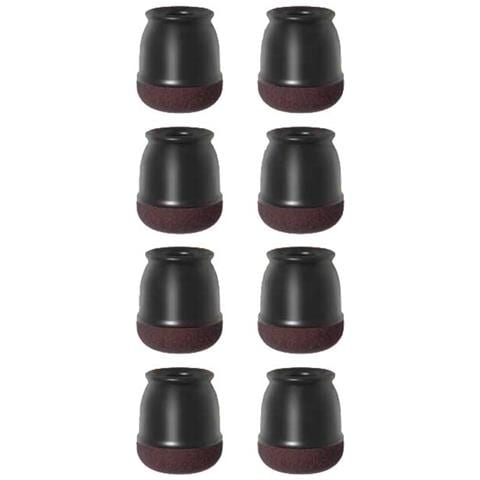 Piccoli Coprigamba Per Sedia Rotondi In Silicone Nero - 14-15 Mm (confezione Da 8) Con Cuscinetti In Feltro - Foto 1