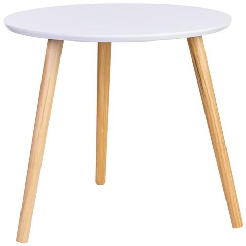Tavolino Ausiliario In Legno Con 3 Gambe Bianche 50x50x46h Cm - Foto 1