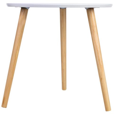 Tavolino Ausiliario In Legno Con 3 Gambe Bianche 50x50x46h Cm - Foto 2