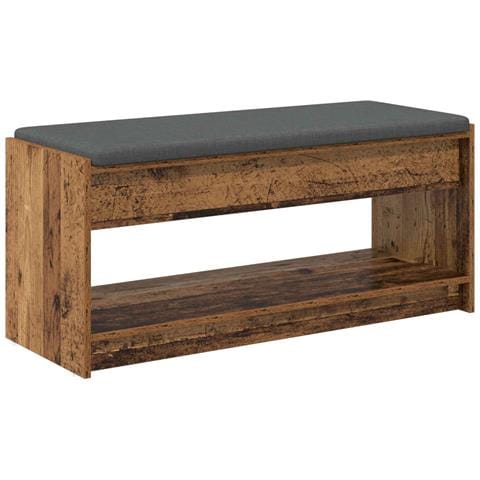 Panca per ingresso con cuscino Legno vecchio 103 x 38 x 45 cm - Foto 1