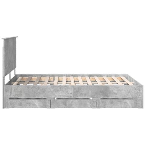 Struttura del letto con cassetto Grigio cemento 140 x 190 cm - Foto 9