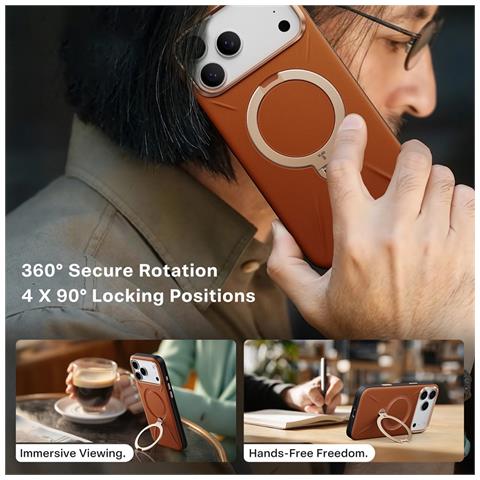 Cover per iPhone 17 Pro - Marrone, MagSafe, Con Soporte - Foto 4