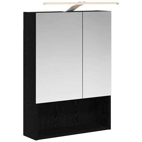Mobiletto per specchio da bagno Rovere Nero 50 x 14,5 x 70 cm - Foto 1
