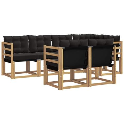 Set di divani da esterno con cuscino 7 pcs Bianco e Nero - Foto 1