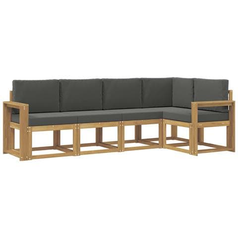 Set di divani da esterno con cuscino 5 pcs Bianco e Antracite - Foto 1