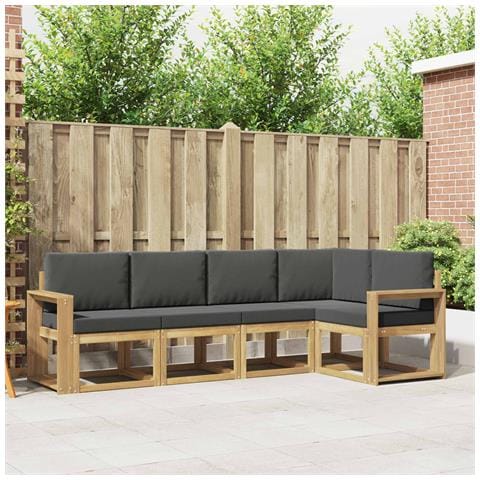 Set di divani da esterno con cuscino 5 pcs Bianco e Antracite - Foto 2
