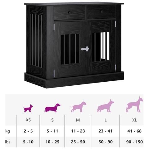 Mobile da cassa per cani Rovere Nero 90 x 47,5 x 80 cm - Foto 9
