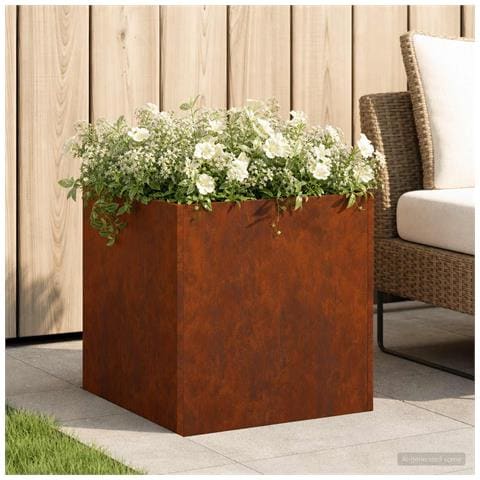 Vaso da giardino Ruggine 35 x 35 x 35 cm Acciaio Corten - Foto 2