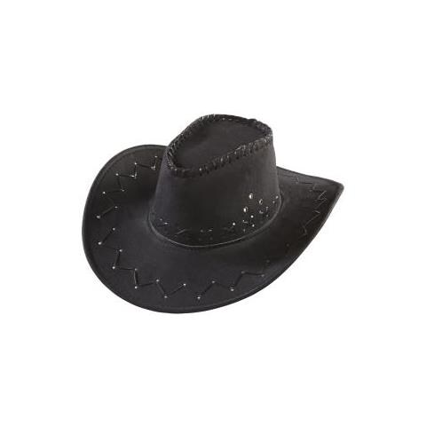 Cappello Cowboy Scamosciato Nero - Foto 1