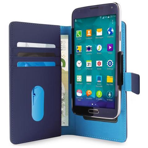 Custodia PU Univ XLarge con Aggancio Scorrevole Regolabile+1Tasca Banconote+3Vani Carta Blu - Foto 1