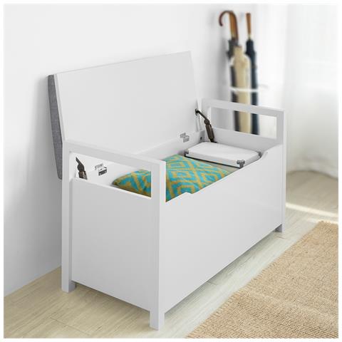 Panca Contenitore Ingresso Con Cuscino E Braccioli L86*p38*a41 Cm. Fsr76-w - Foto 7