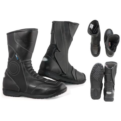 Stivali Calzature Moto Scooter Città Touring Impermeabile Pelle Nero 42 - Foto 1
