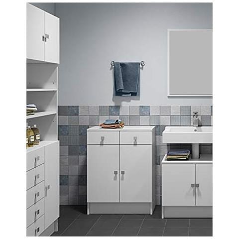 Legno & Colors Clicca A2 Mobiletto Bagno, 60 X 29,6 X 81,5, Legno composito, Bianco, 81,5 X 29,6 Cm X 60 - Foto 1