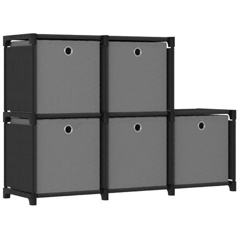 Mobile con 5 Scatole a Cubo Nero 103x30x72,5 cm in Tessuto - Foto 1