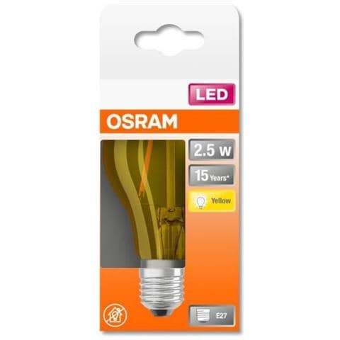 Lampadina Led Standard In Vetro Decorativo Giallo - 2.5w Equivalente A 15 E27 - Bianco Caldo - Foto 1
