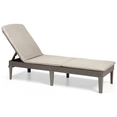 Allibert By Keter - Lettino Prendisole Jaipur A 4 Posizioni Con Cuscino - Imitazione Rattan - Colore Cappuccino. - Foto 1