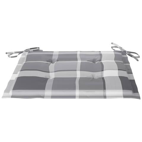 Sedie Giardino 2 pz con Cuscino Grigio a Quadri Massello di Teak - Foto 10