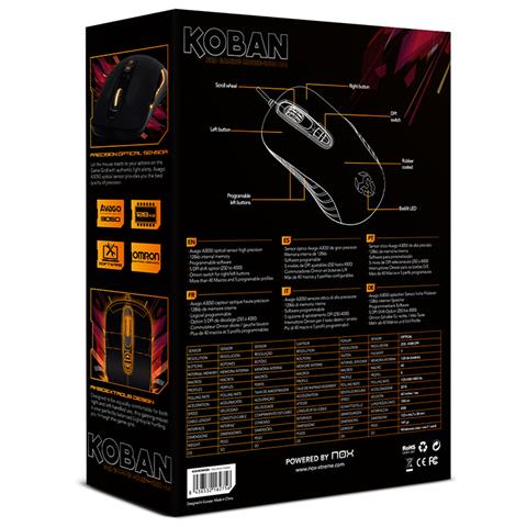 Mouse Gaming USB Koban Ottico 7 Tasti 4000 DPI Colore Nero - Foto 10