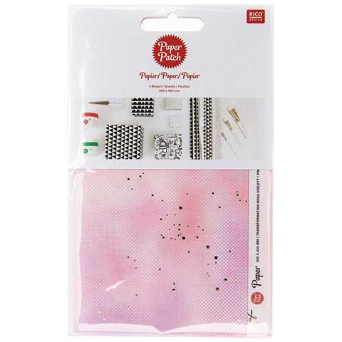 Carta Patch Sfocatura - Rosa E Viola - 30 X 42 Cm - Foto 1