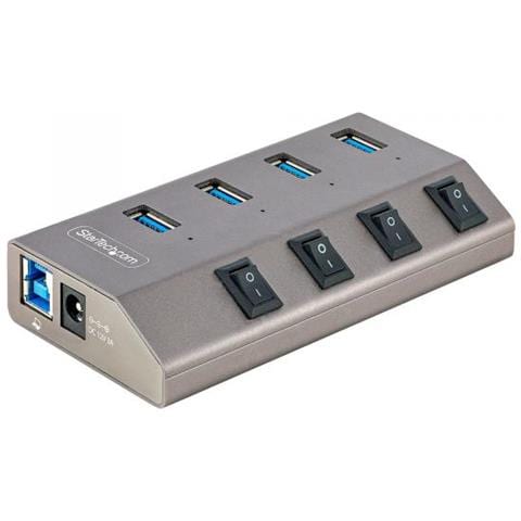 StarTech.com Hub USB-C Autoalimentato a 4 Porte con Interruttori Individuali - Multipresa USB 3.0 5Gbps per Notebook e PC Desktop USB-C/A - Ciabatta USB-Type C BC 1.2 con Alimentatore - Foto 1