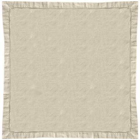 Tovaglia Cucina Soggiorno In Cotone Con Orlo A Giorno In Tinta Unita Vari Colori Ajour 85x85cm Beige Melange - Foto 1