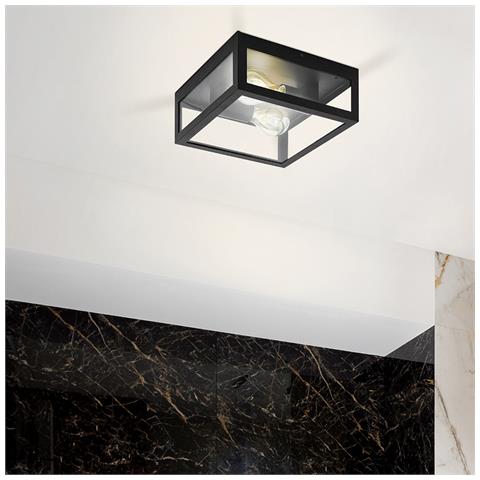 Plafoniera Industrial Amezola 2 Luci Metallo Nero - Foto 1