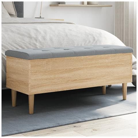 Panca Portaoggetti Rovere Sonoma 102x42x46 Cm Legno Multistrato - Foto 1